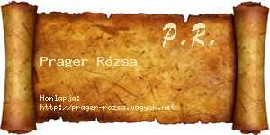 Prager Rózsa névjegykártya