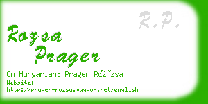 rozsa prager business card